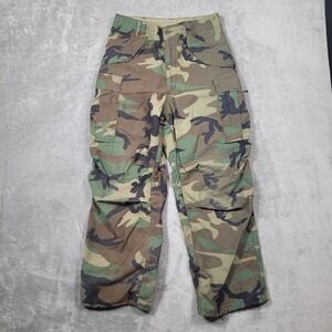 US Military Trousers Small Regular Green Woodland Camo Cold Weather M-65 Cargo